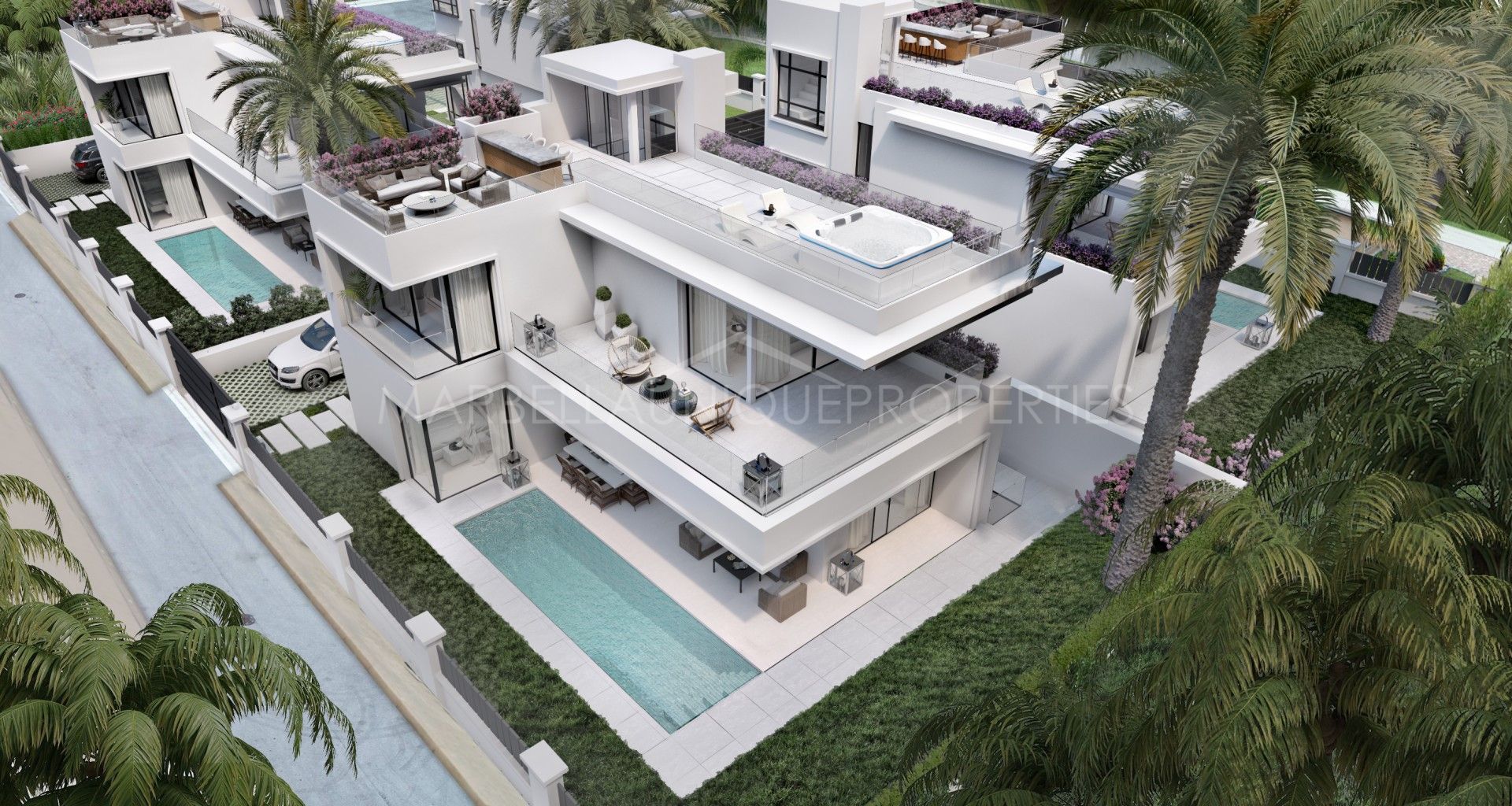 A brand new 5 bedroom beachside villa on Marbellas Golden Mile